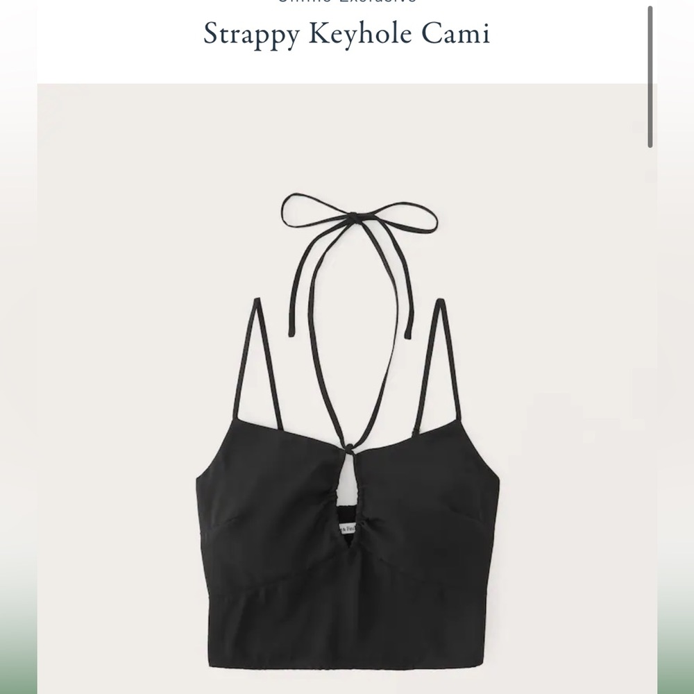 Abercrombie Black strappy cropped cami NWT